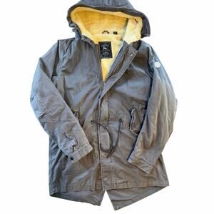 Scotch & Soda Teddy Lined Men's Parka Large Winter Fishtail Camping Field Jacket